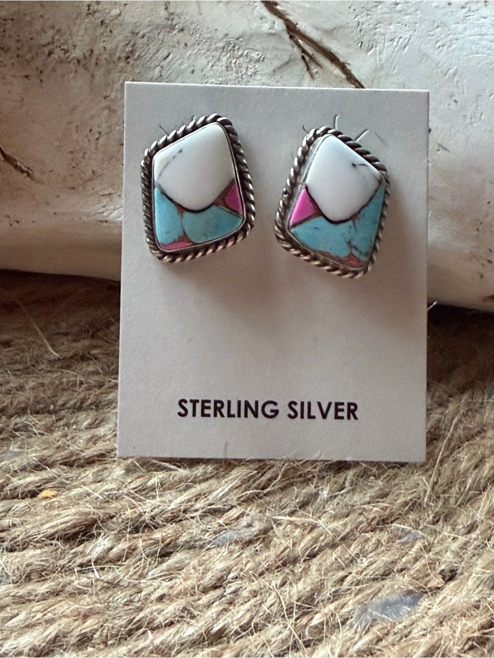 Sterling Silver Cotton Candy Chassity Balone Stud Earrings